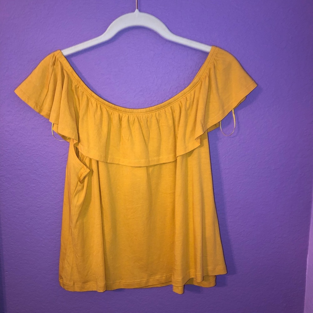 Mustard Yellow Off the Shoulder Top